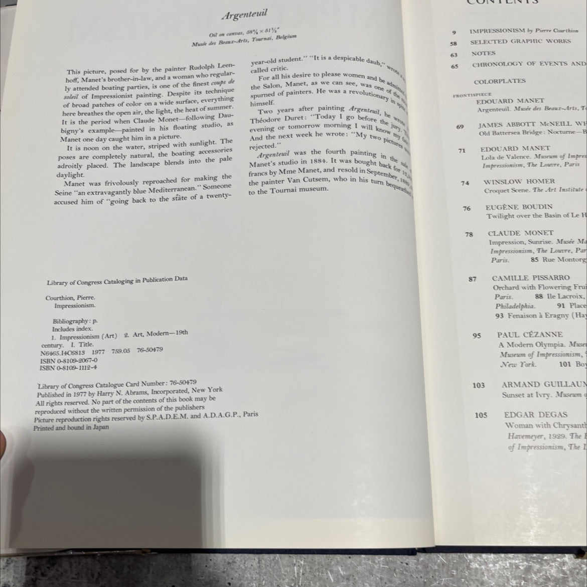 impressionism book, by pierre courthion, 1977 Hardcover image 3