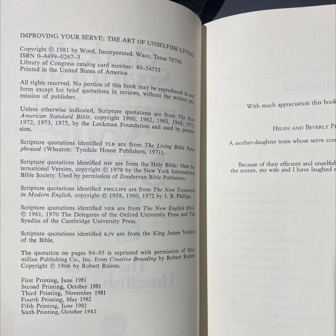 improving your serve the art of unselfish living book, by charles r. swindoll, 1981 Hardcover image 3