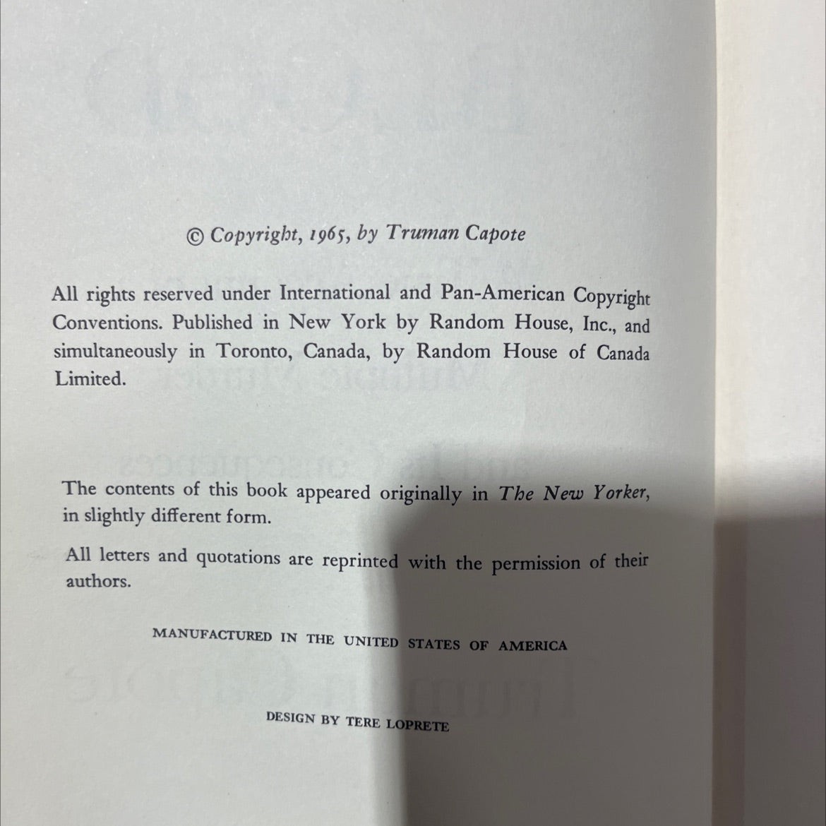 in cold blood book, by truman capote, 1965 Hardcover image 3