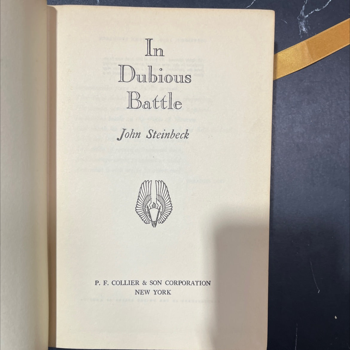 in dubious battle book, by john steinbeck, 1936 Hardcover image 2