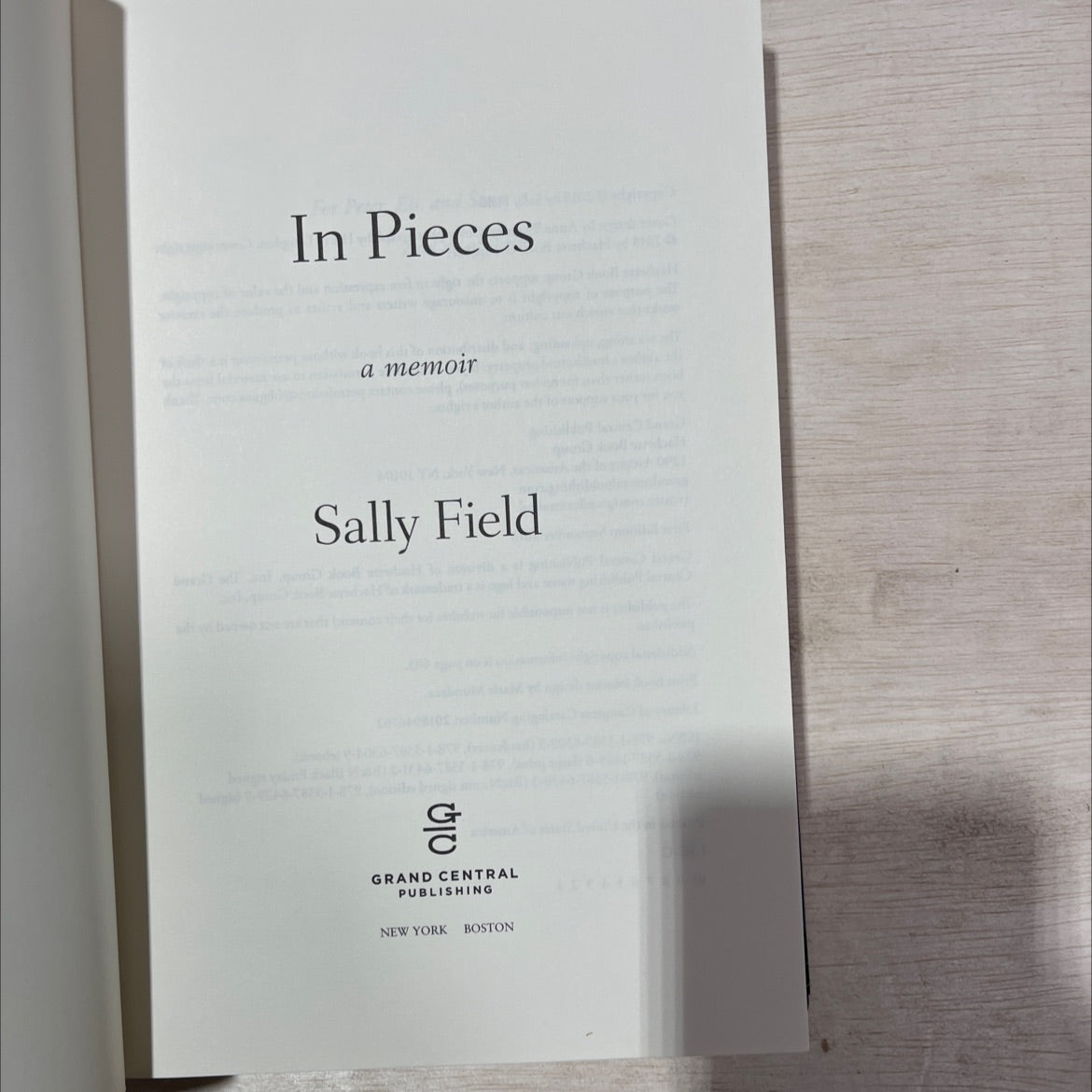 SIGNED in pieces book, by sally field, 2018 Hardcover, First Edition image 2