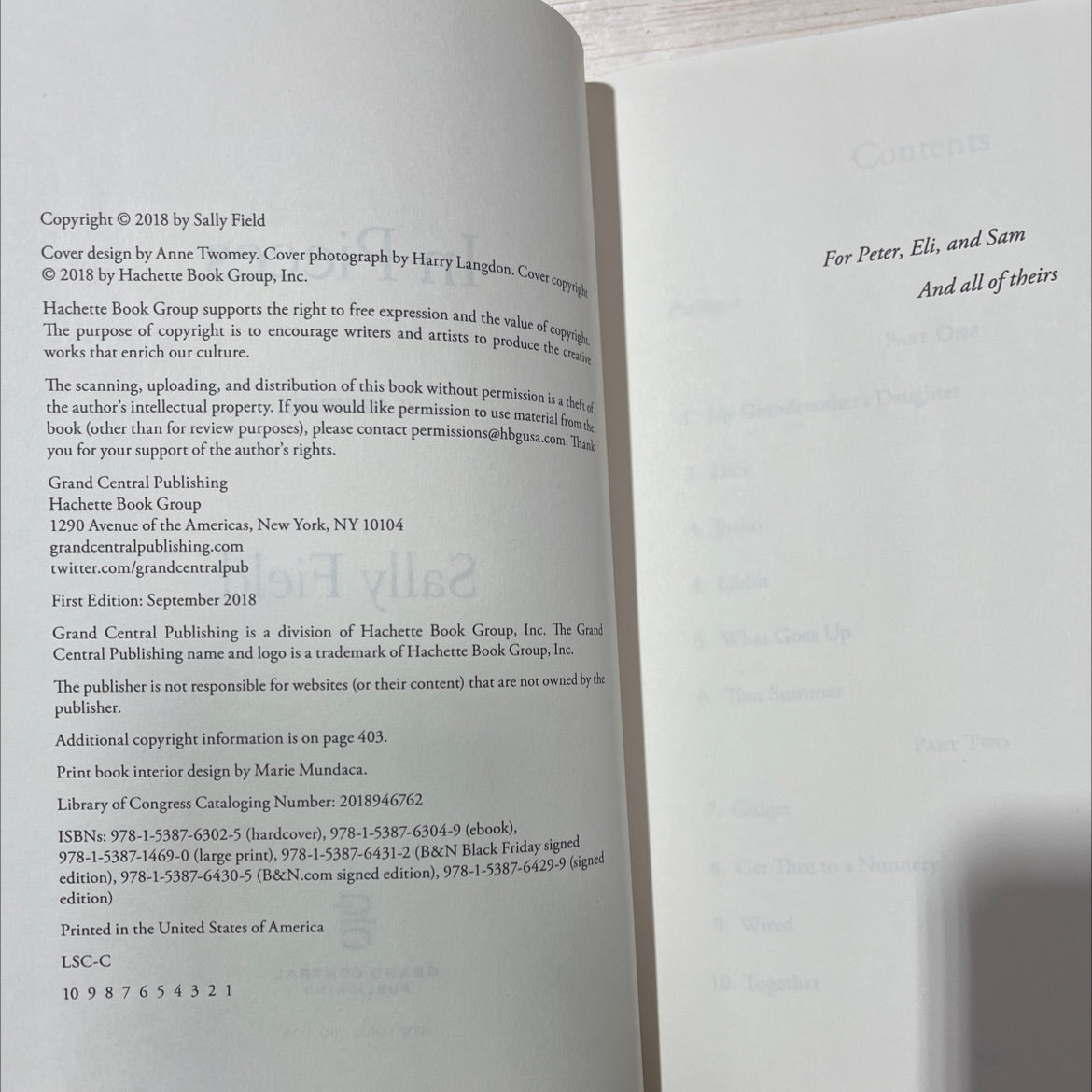 SIGNED in pieces book, by sally field, 2018 Hardcover, First Edition image 3