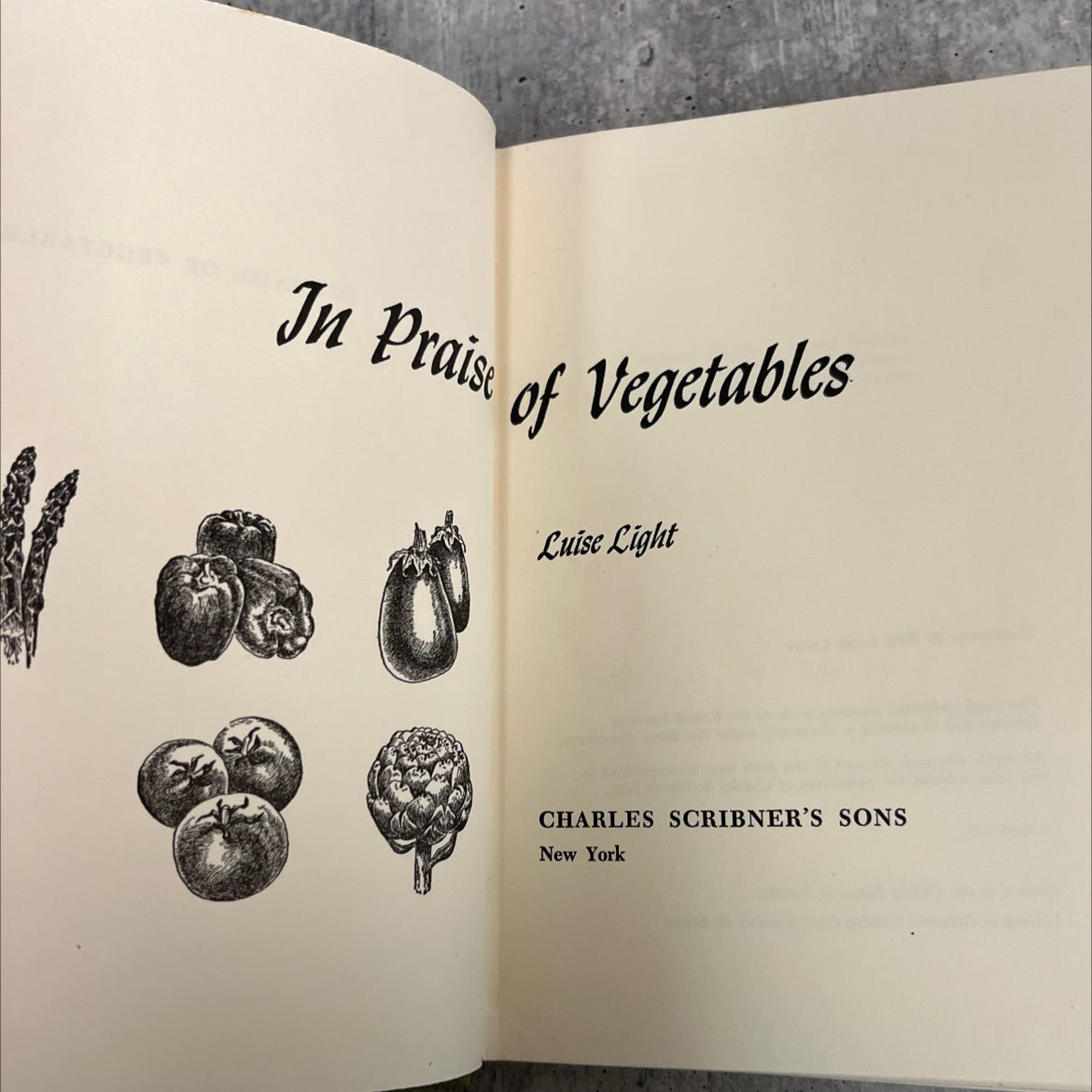 in praise of vegetables book, by luise light, 1966 Hardcover image 2