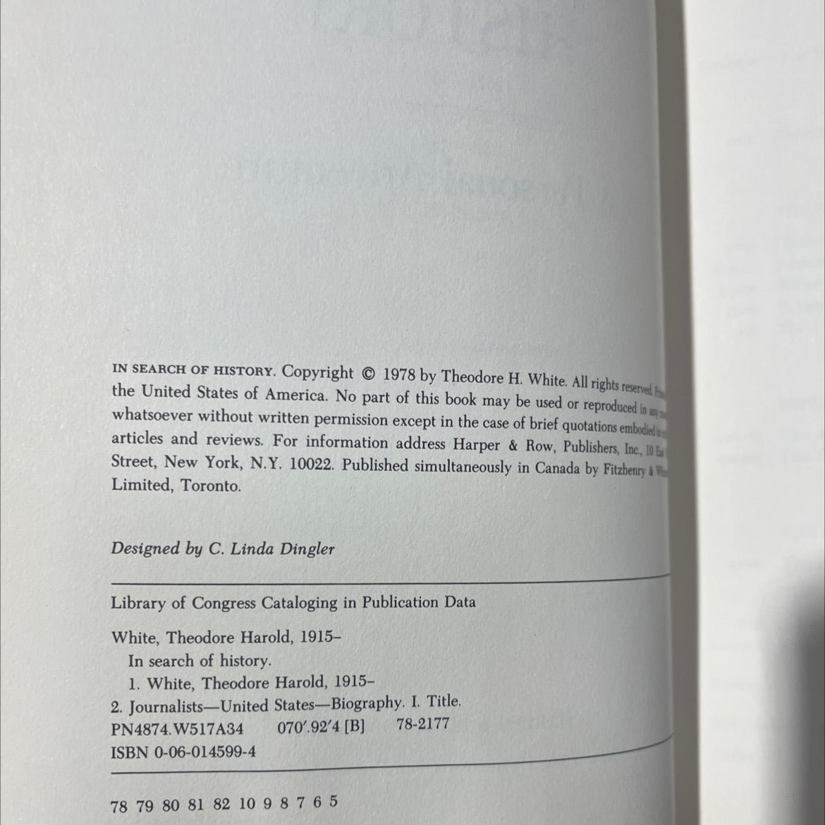 in search of history a personal adventure book, by theodore h. white, 1978 Hardcover image 3