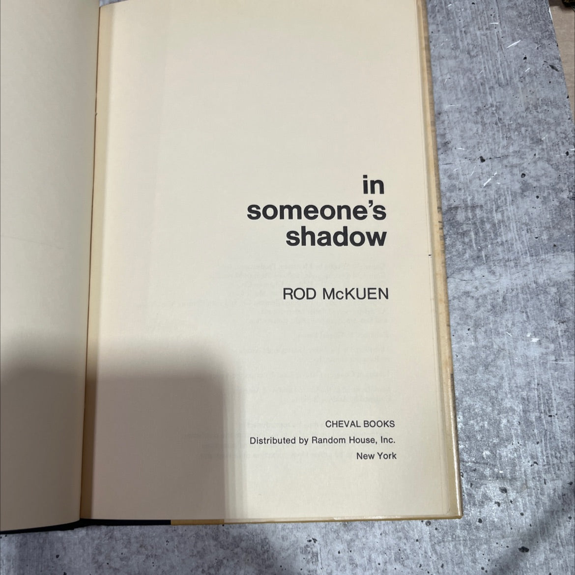 in someone's shadow book, by rod mckuen, 1969 Hardcover image 2