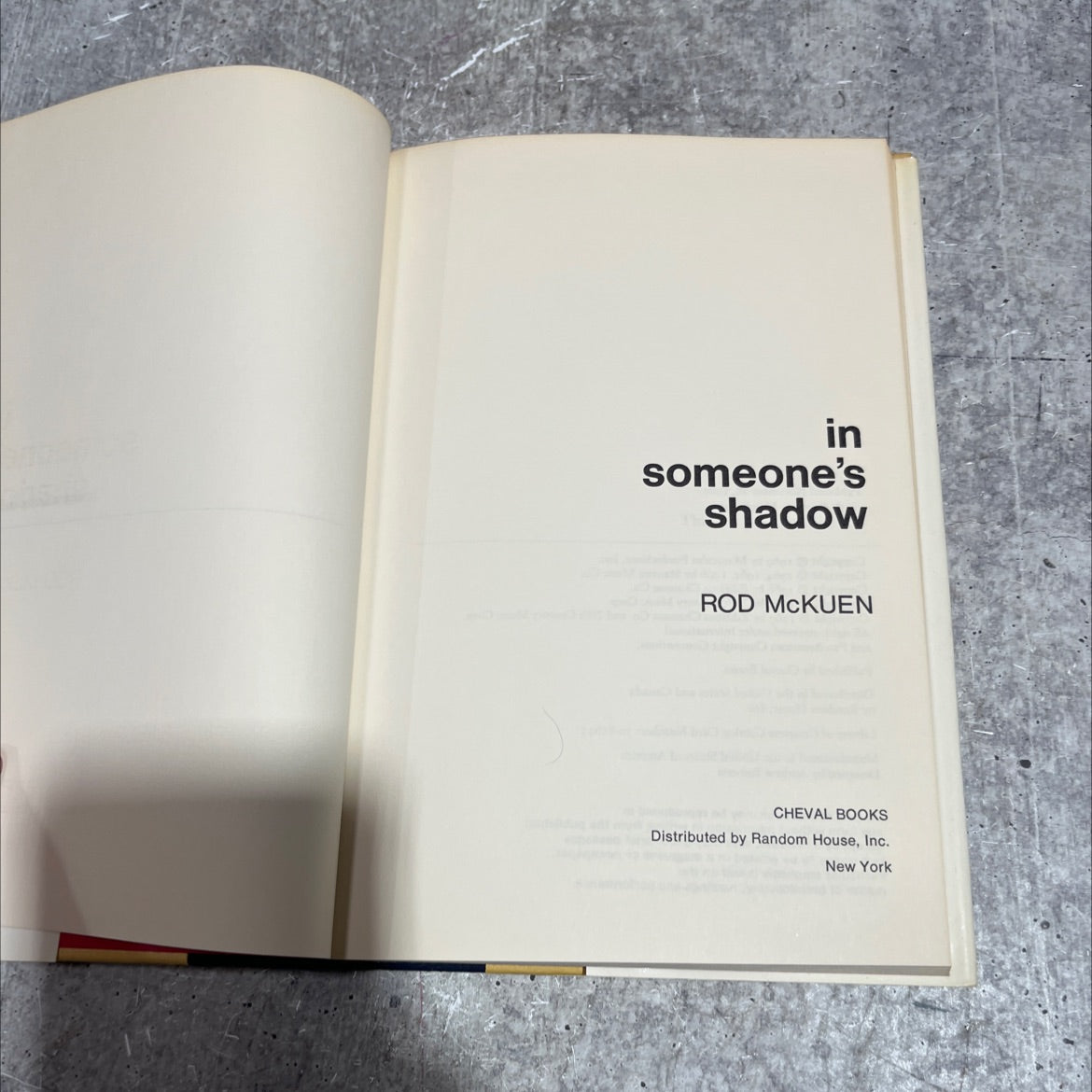 in someone's shadow book, by rod mckuen, 1970 Hardcover image 2