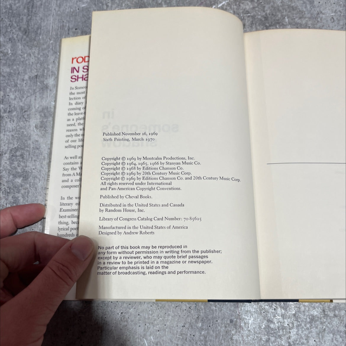 in someone's shadow book, by rod mckuen, 1970 Hardcover image 3