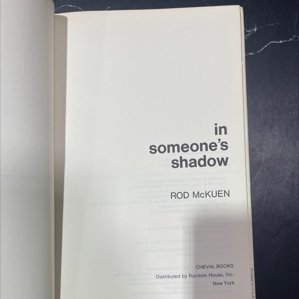 in someone's shadow book, by rod mckuen, 1970 Hardcover image 2