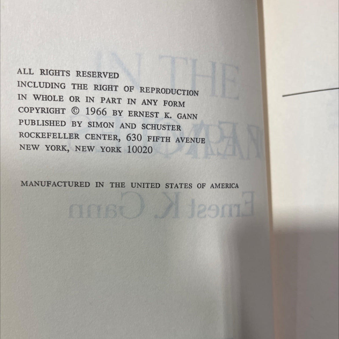 in the company of eagles book, by ernest k. gann, 1966 Hardcover image 3