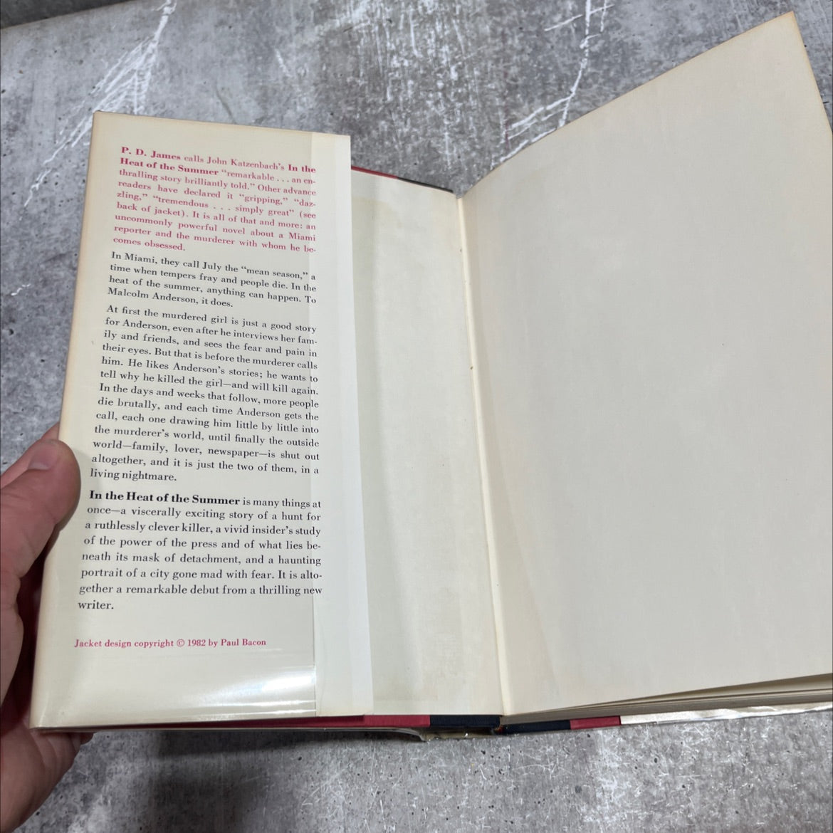 in the heat of the summer book, by john katzenbach, 1982 Hardcover image 4