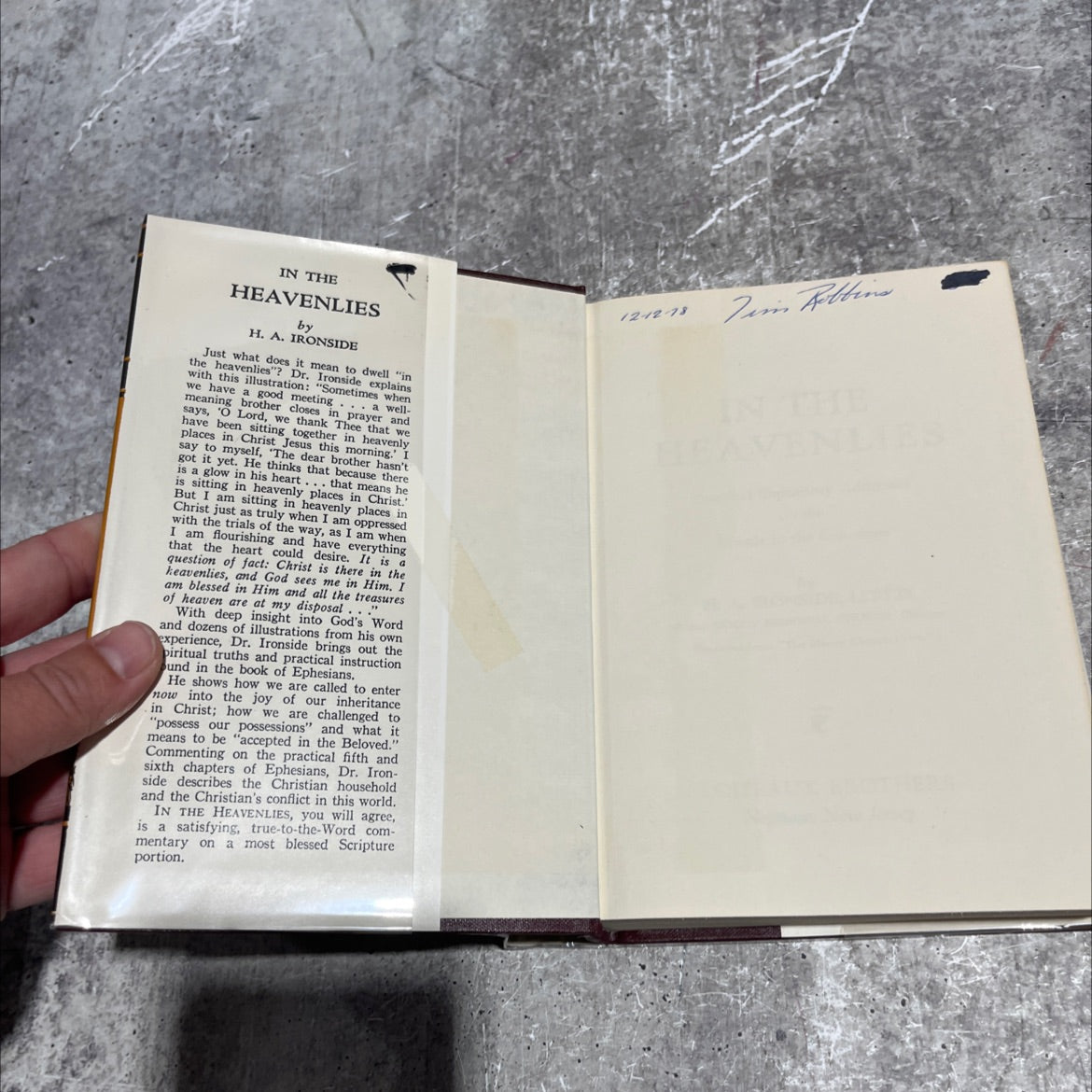 in the heavenlies practical expository addresses on the epistle to the ephesians book, by h. a. ironside, 1977 Hardcover image 4