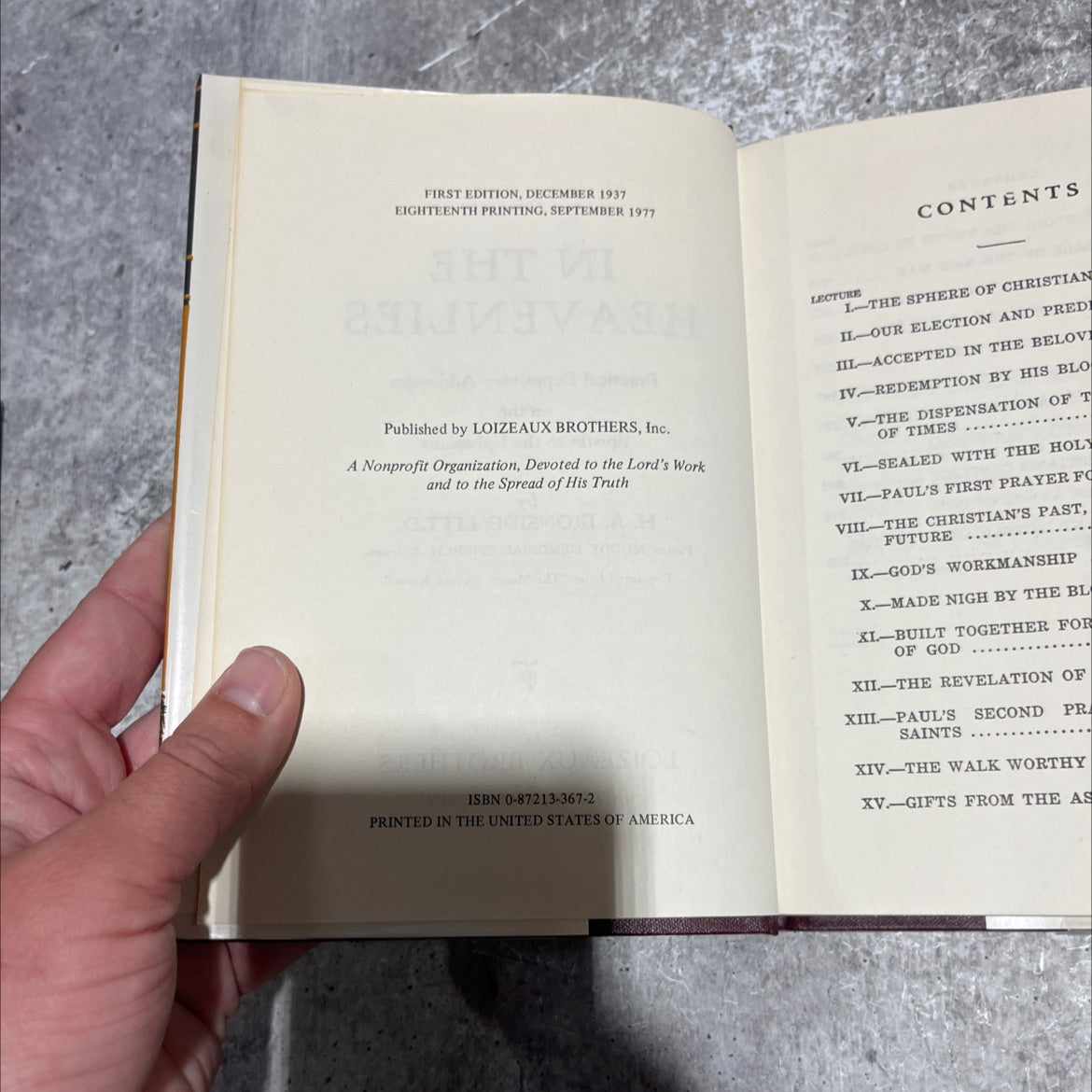 in the heavenlies practical expository addresses on the epistle to the ephesians book, by h. a. ironside, 1977 Hardcover image 3