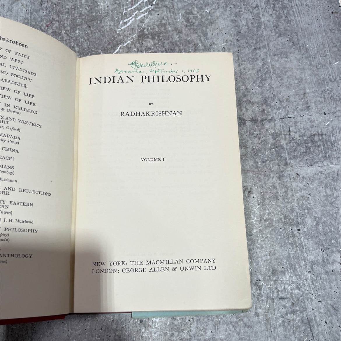 indian philosophy volume i anthology book, by sarvepalli radhakrishnan, 1965 Hardcover image 2