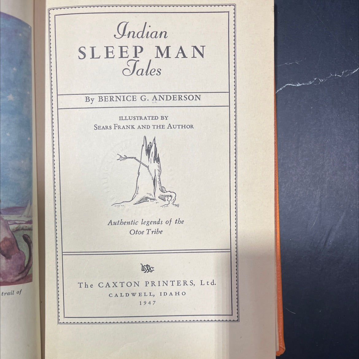 indian sleep man tales book, by bernice g. anderson, 1947 Hardcover image 2