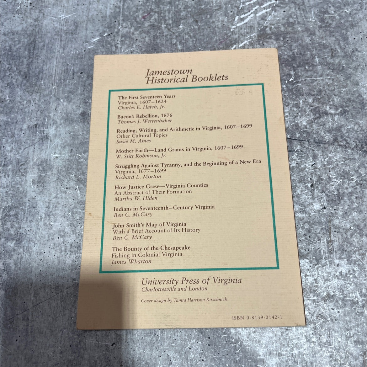 indians in seventeenth-century virginia book, by ben c. mccary, 1990 Paperback image 4