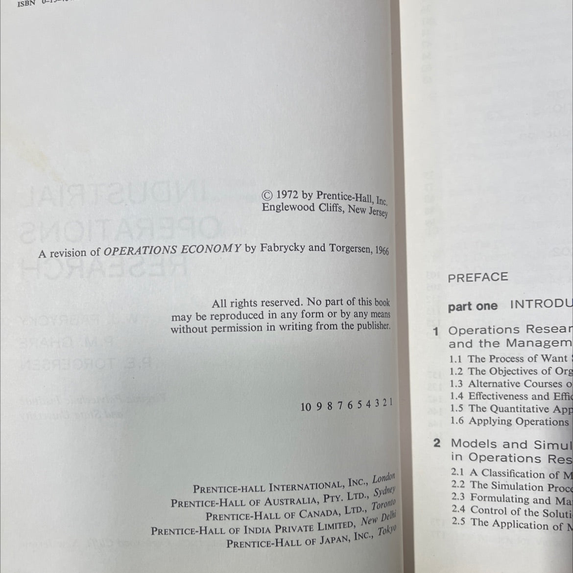 industrial operations research book, by w.j. fabrycky, p.m. ghare, p.e. torgersen, 1972 Hardcover image 3