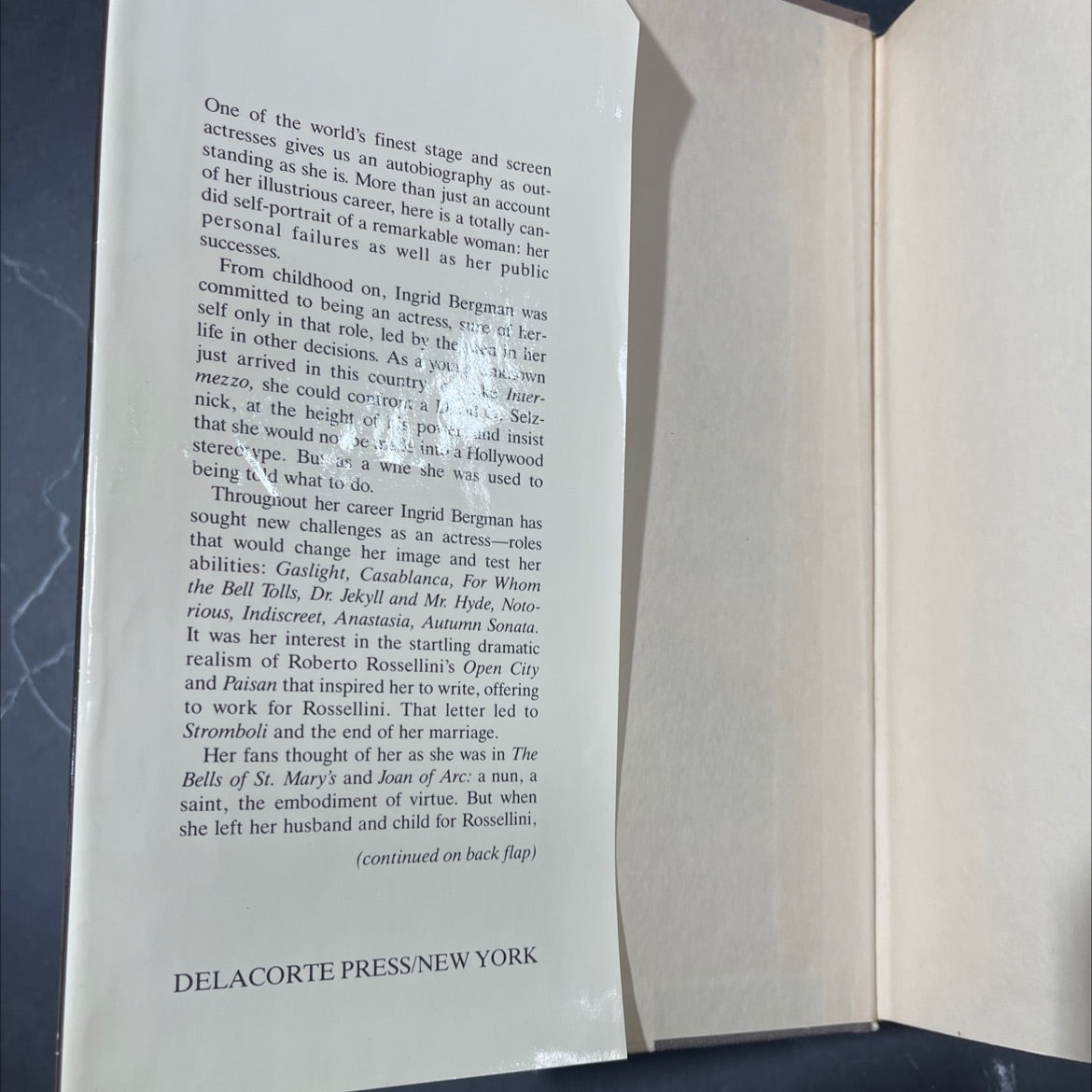 ingrid bergman my story book, by ingrid bergman and alan burgess, 1980 Hardcover image 4