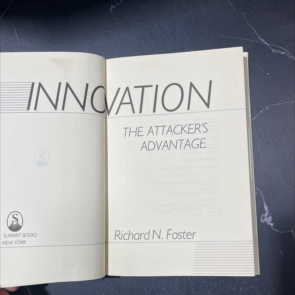 innovation the attacker's advantage book, by Richard N. Foster, 1986 Hardcover image 2