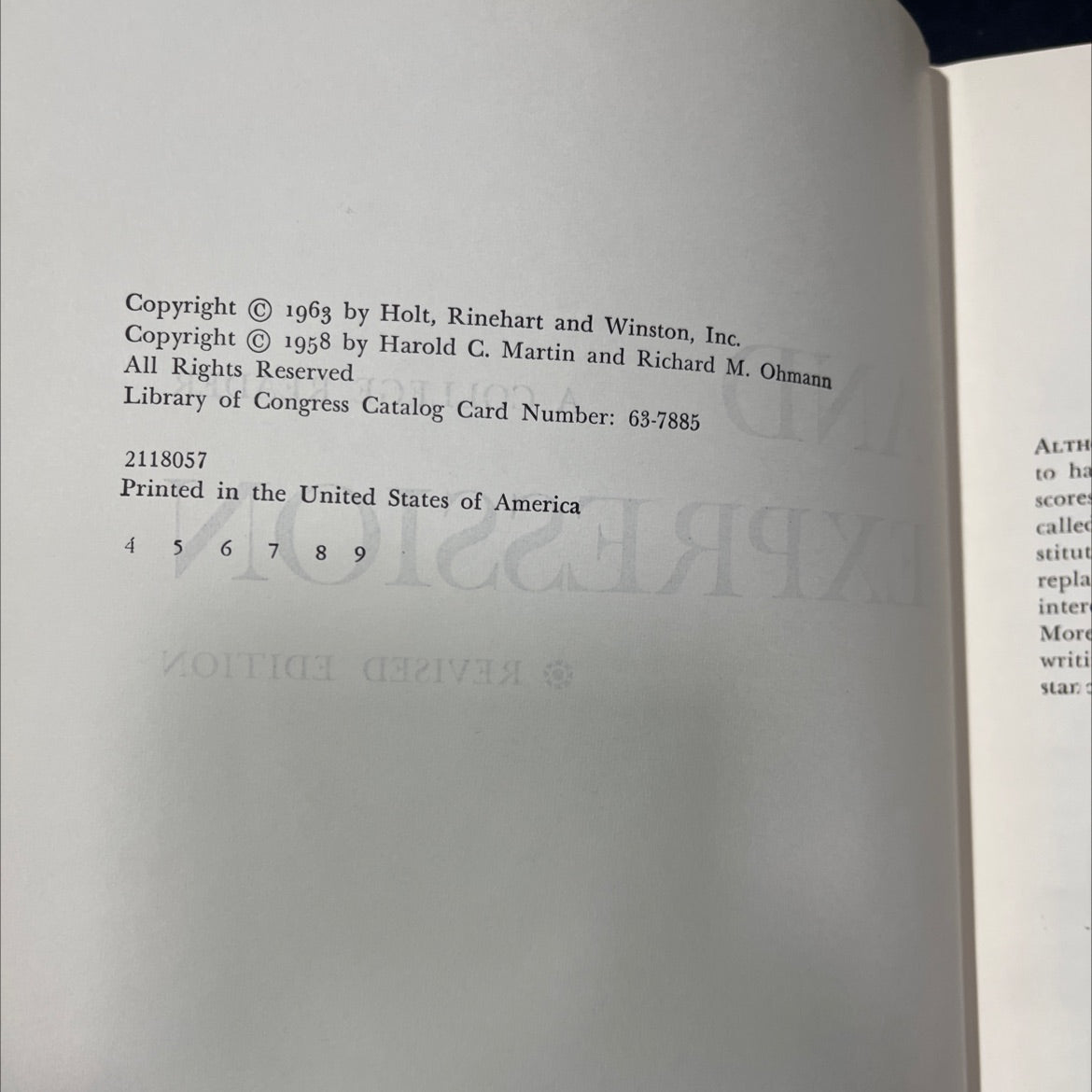 inquiry holt, rinehart and winston new york-chicago-san francisco-toronto and a college reader expression revised image 3