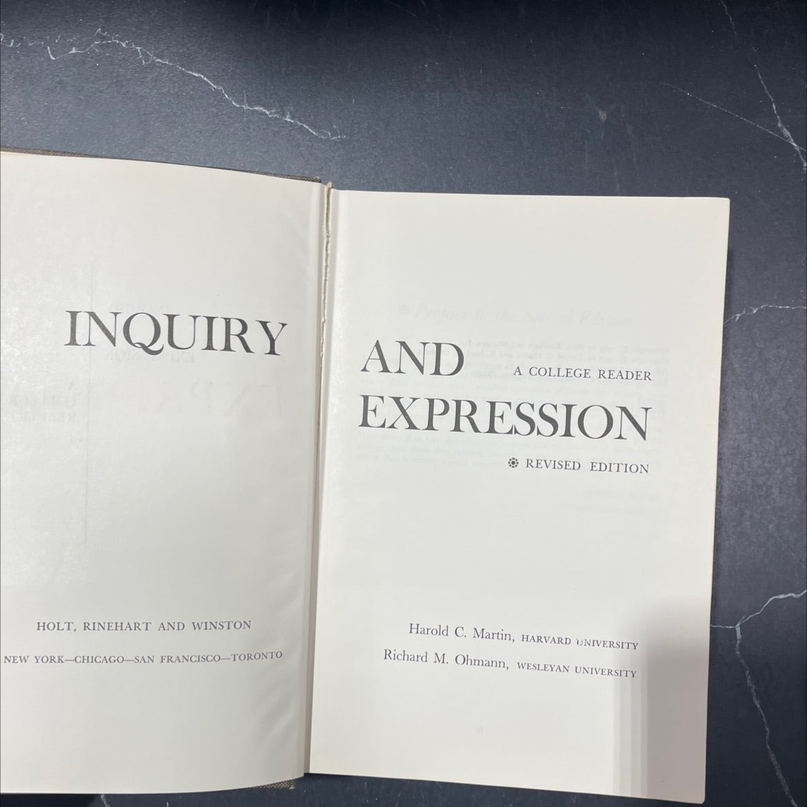 inquiry holt, rinehart and winston new york-chicago-san francisco-toronto and a college reader expression revised image 2