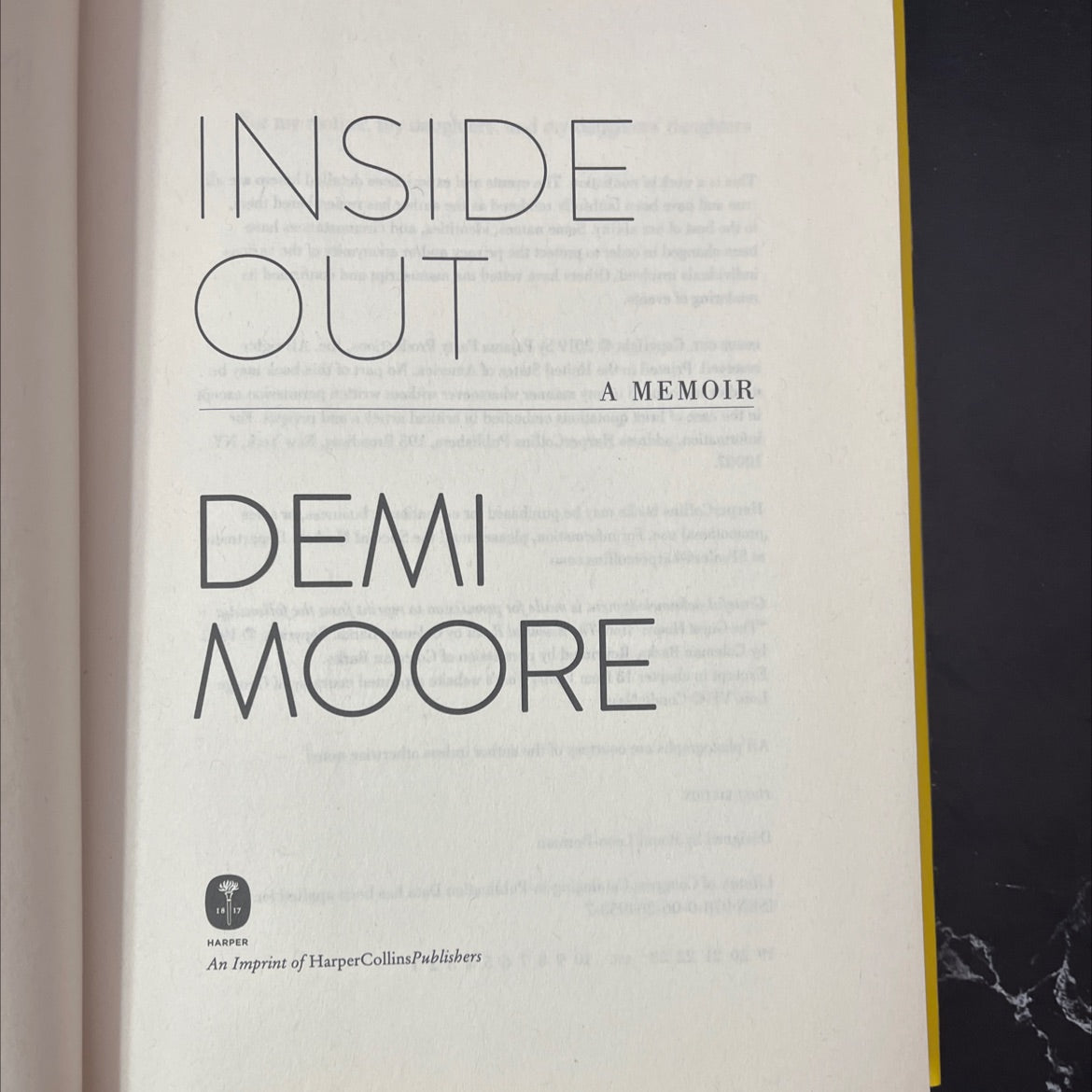 SIGNED inside out a memoir book, by demi moore, 2019 Hardcover, First Edition image 2