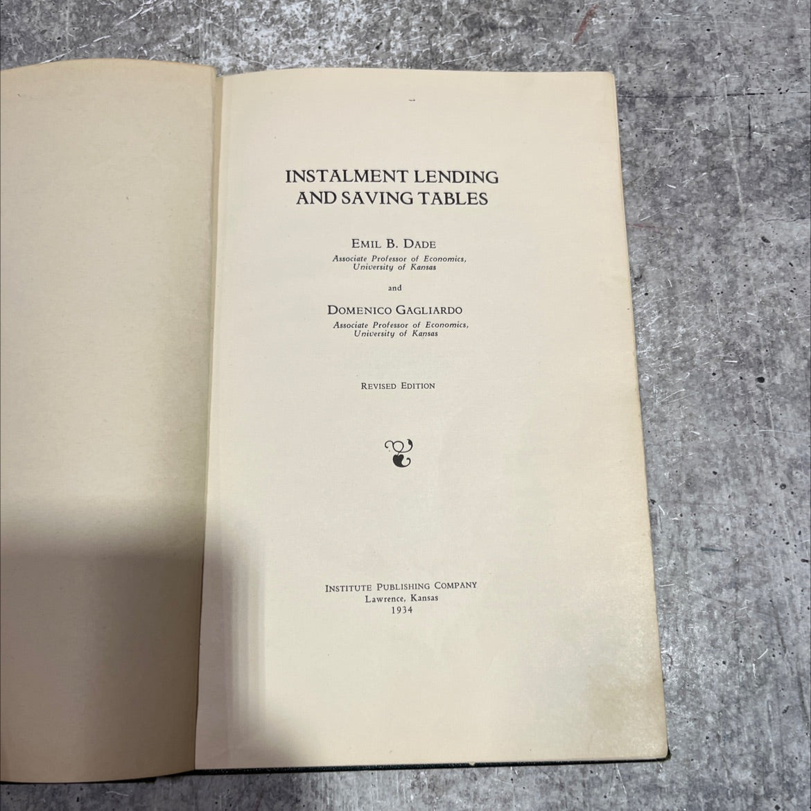 instalment lending and saving tables book, by emil b. dade, domenico gagliardo, 1934 Hardcover image 2