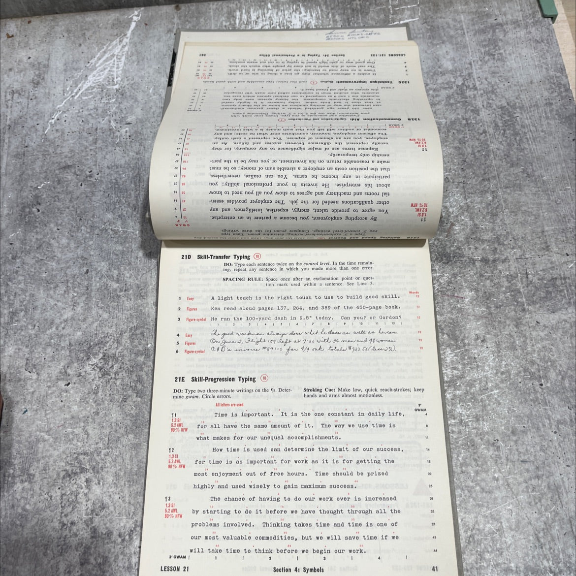 intensive course college typewriting book, by d. d. lessenberry, s. j. wanous, c. h. duncan, 1970 Hardcover image 4