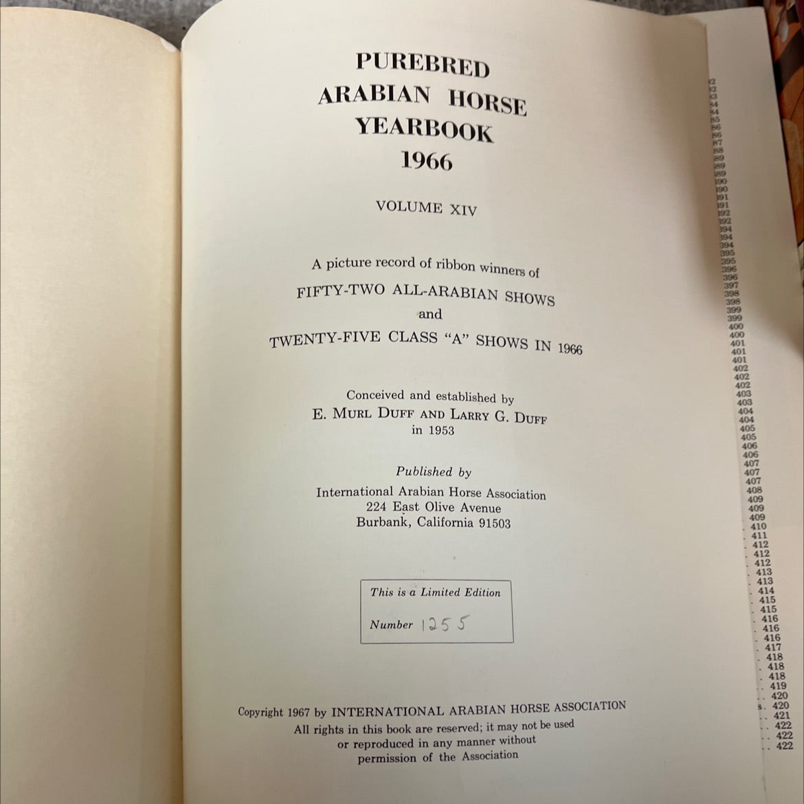 international arabian horse association book, by E. Murl Duff, Larry G. Duff, 1967 Hardcover, Vintage image 3
