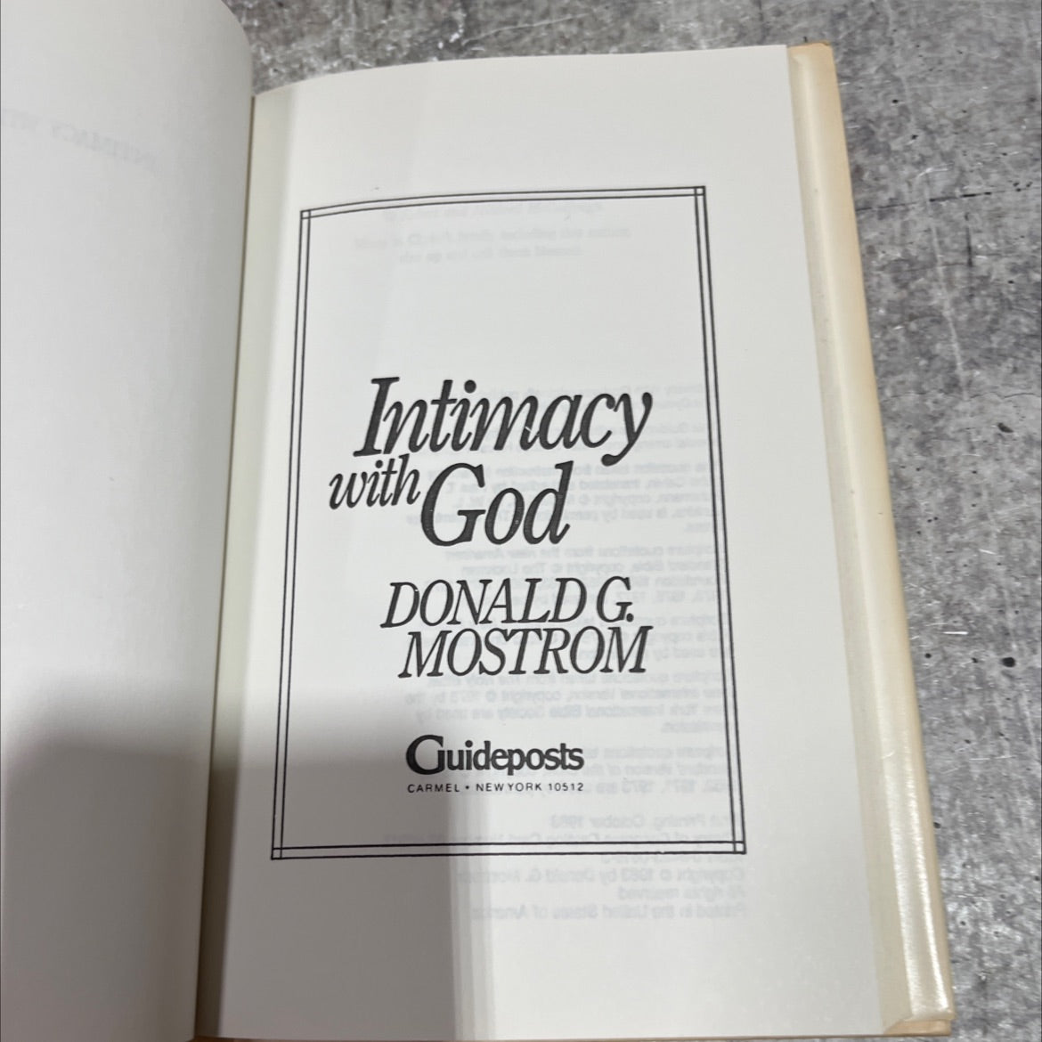 intimacy with god book, by donald g mostrom, 1983 Hardcover image 2