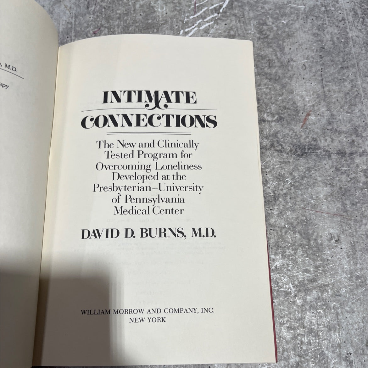 intimate connections book, by David D. Burns, M.D., 1985 Hardcover image 2