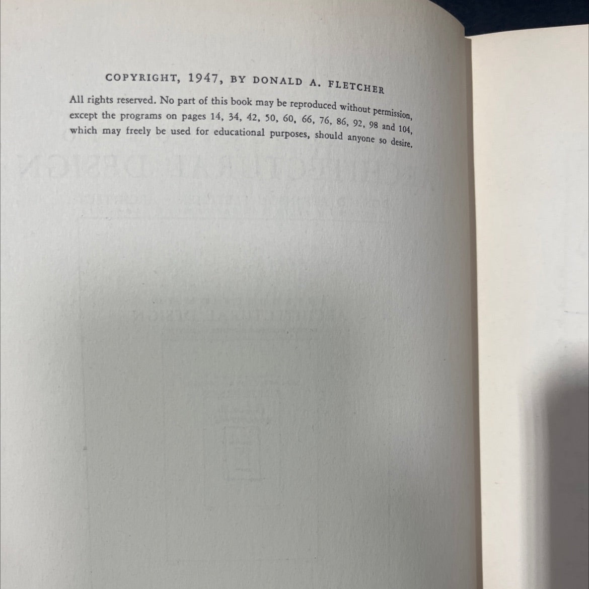 introduction to architectural design book, by donald atkinson fletcher, 1947 Hardcover image 3