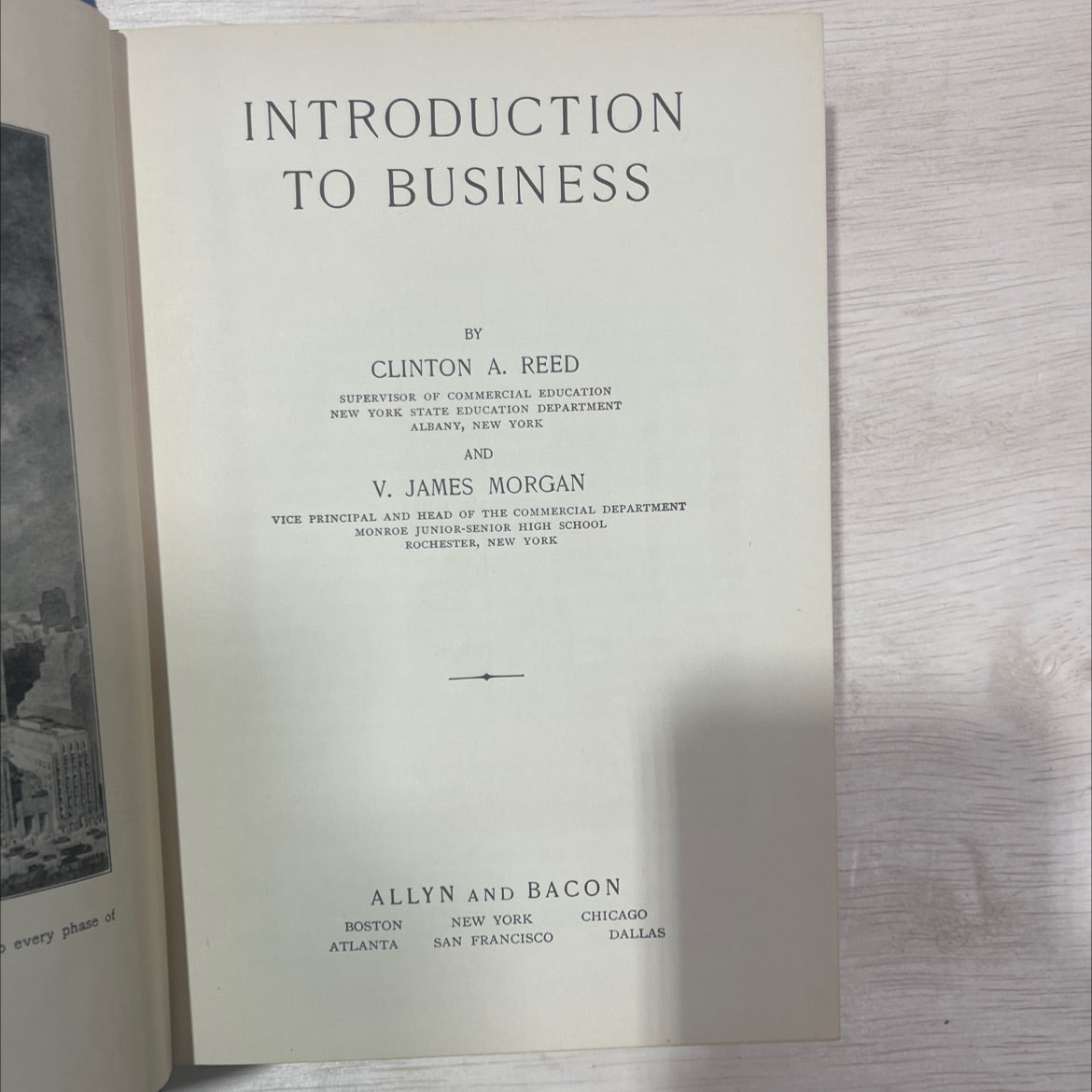 introduction to business book, by clinton a. reed, v. james morgan, 1932 Hardcover, Antique image 2