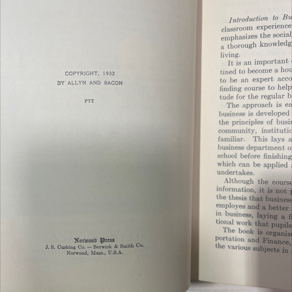 introduction to business book, by clinton a. reed, v. james morgan, 1932 Hardcover, Antique image 3