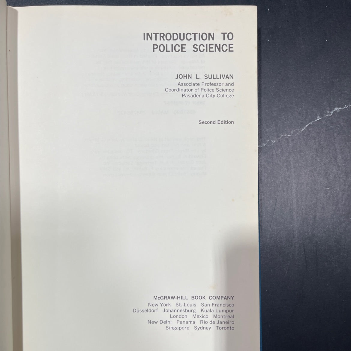 introduction to police science book, by john l. sullivan, 1971 Hardcover image 2