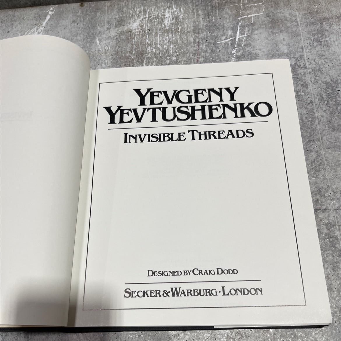 invisible threads book, by Yevgeny Yevtushenko, 1981 Hardcover image 2