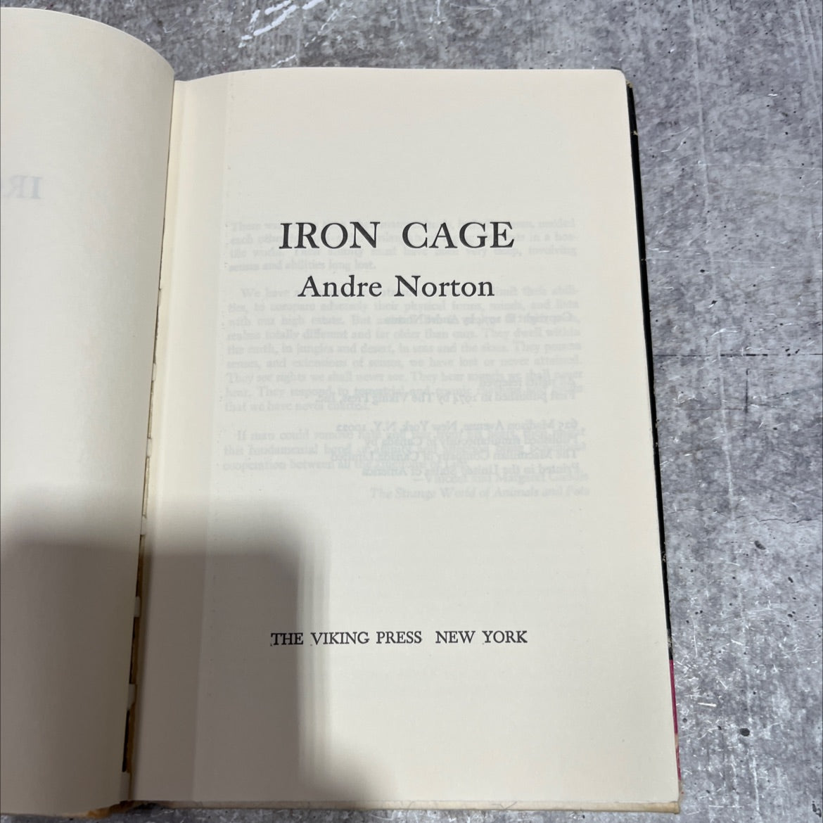 iron cage book, by Andre Norton, 1974 Hardcover image 2