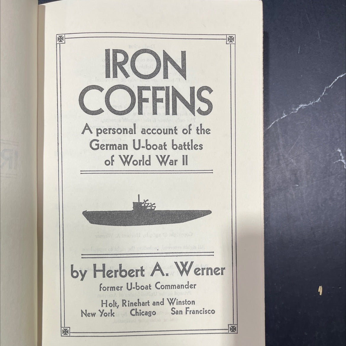 iron coffins book, by Herbert A. Werner, 1969 Hardcover image 2