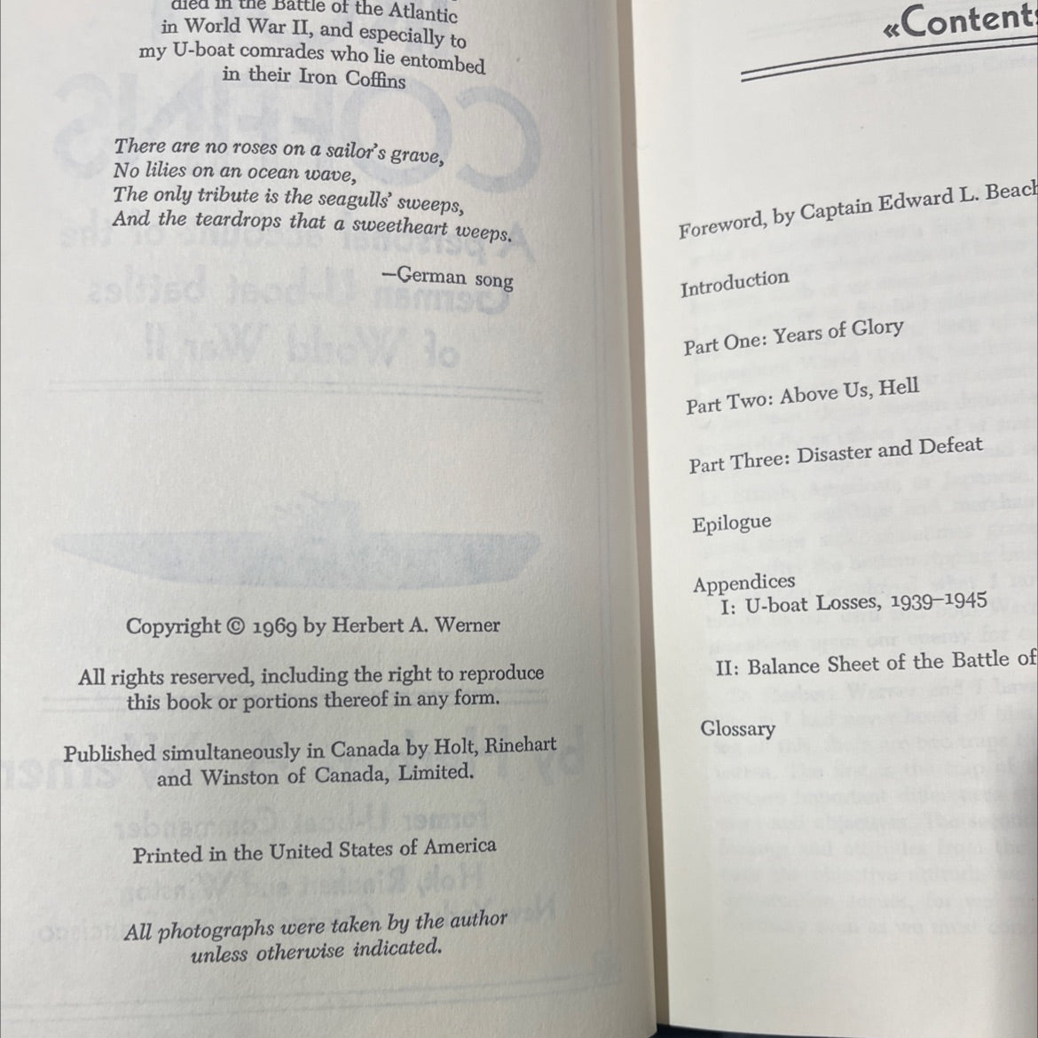 iron coffins book, by Herbert A. Werner, 1969 Hardcover image 3