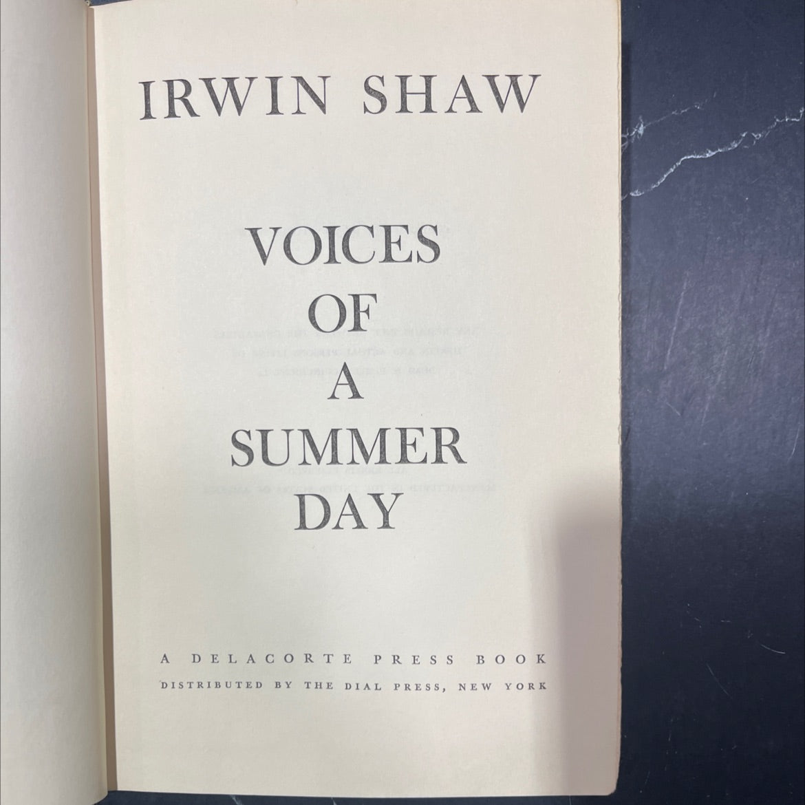 irwin shaw voices of a summer day book, by irwin shaw, 1965 Hardcover image 2