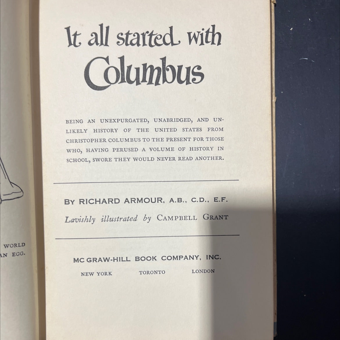 it all started with columbus book, by richard armour, 1953 Hardcover image 2