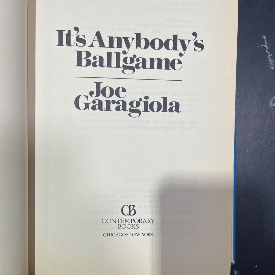 it's anybody's ballgame book, by joe garagiola, 1988 Hardcover image 2