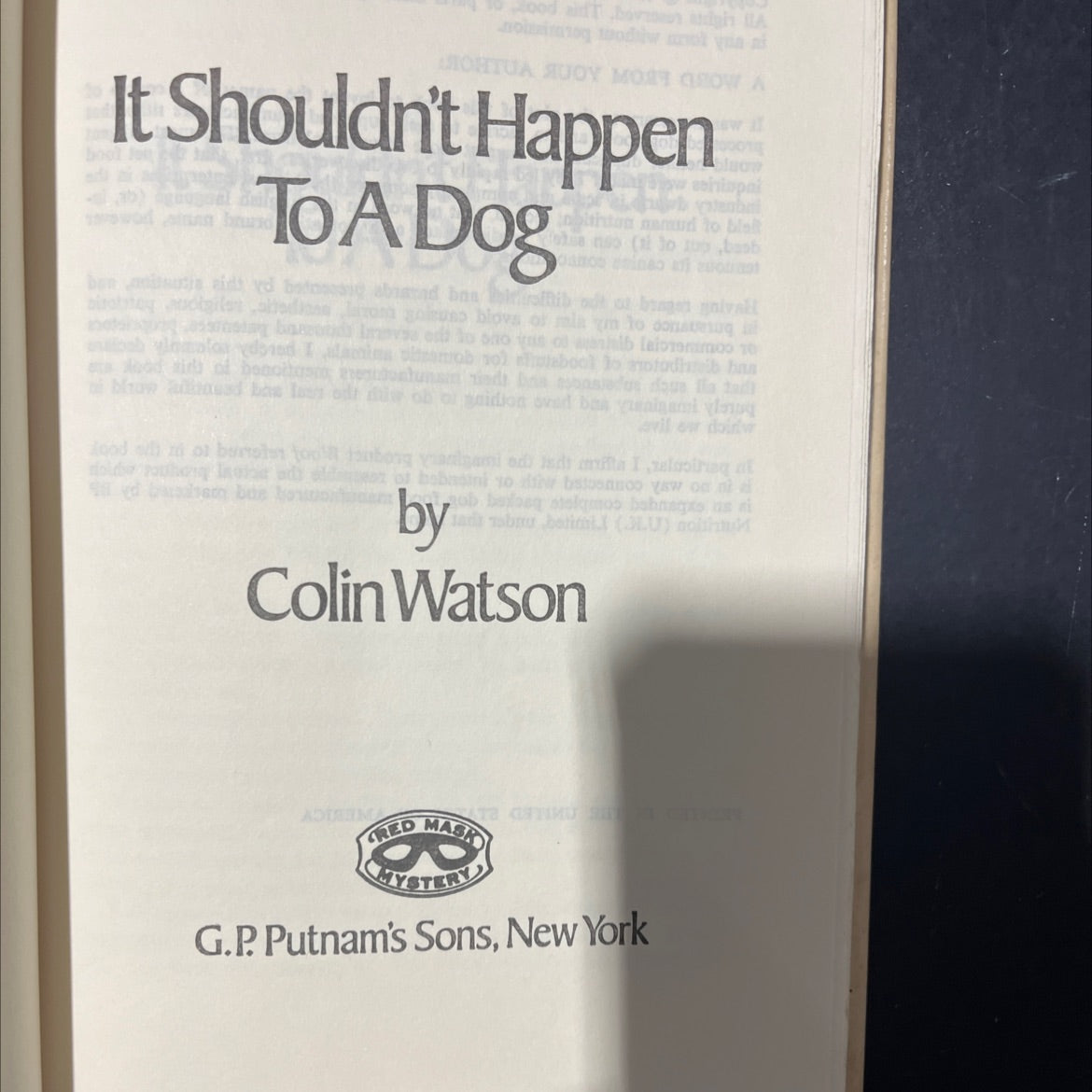 it shouldn't happen to a dog book, by Colin Watson, 1977 Hardcover image 2