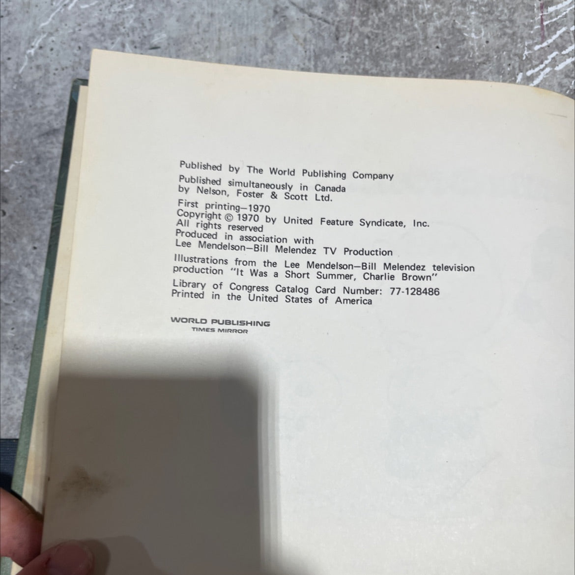 it was a short summer charlie brown book, by charles m. schulz, 1970 Hardcover image 3