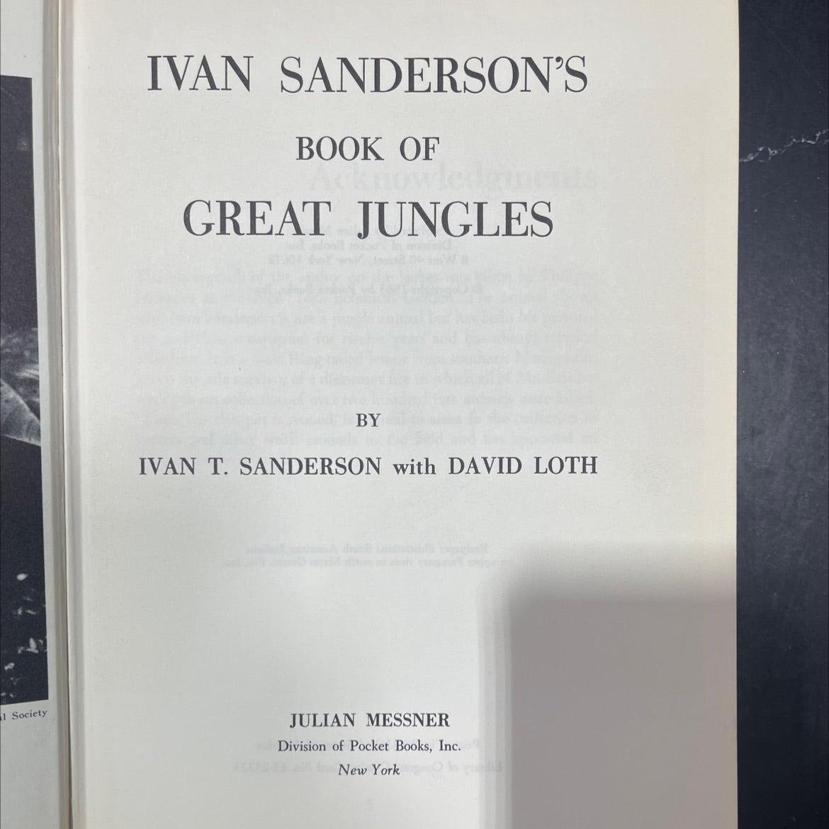 ivan sanderson's book of great jungles book, by ivan t. sanderson with david loth, 1965 Hardcover image 2