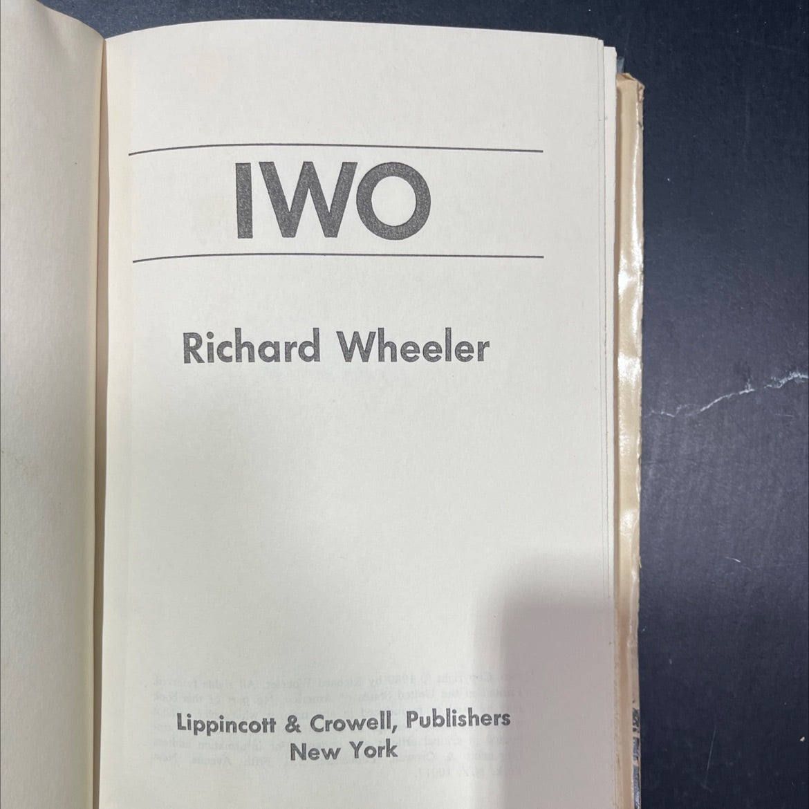 iwo book, by Richard Wheeler, 1980 Hardcover image 2