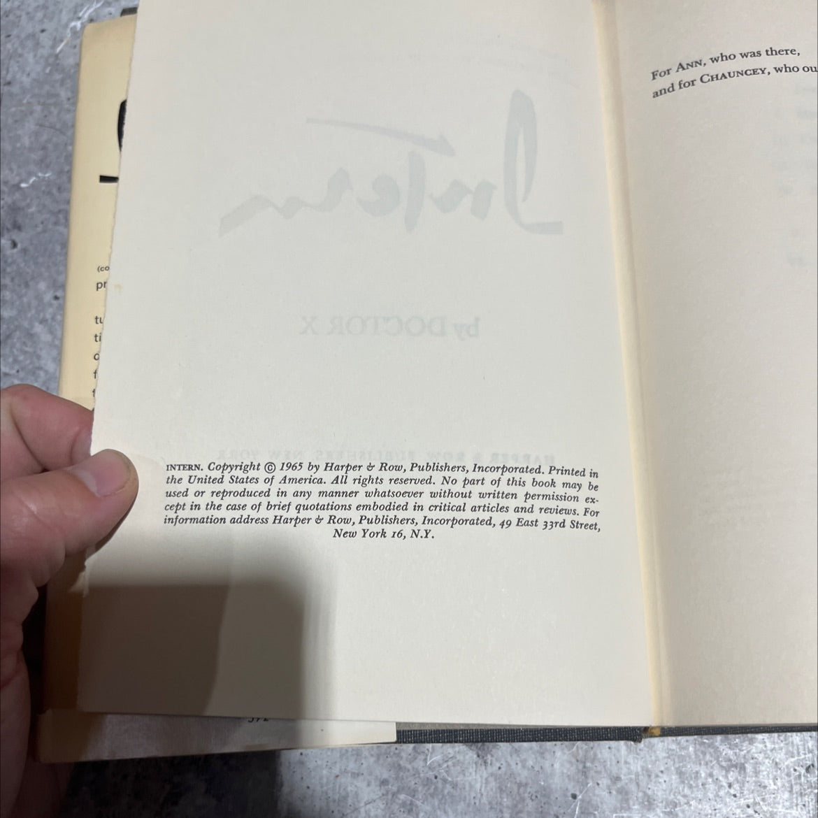 iyeati intern book, by doctor x, 1965 Hardcover image 3