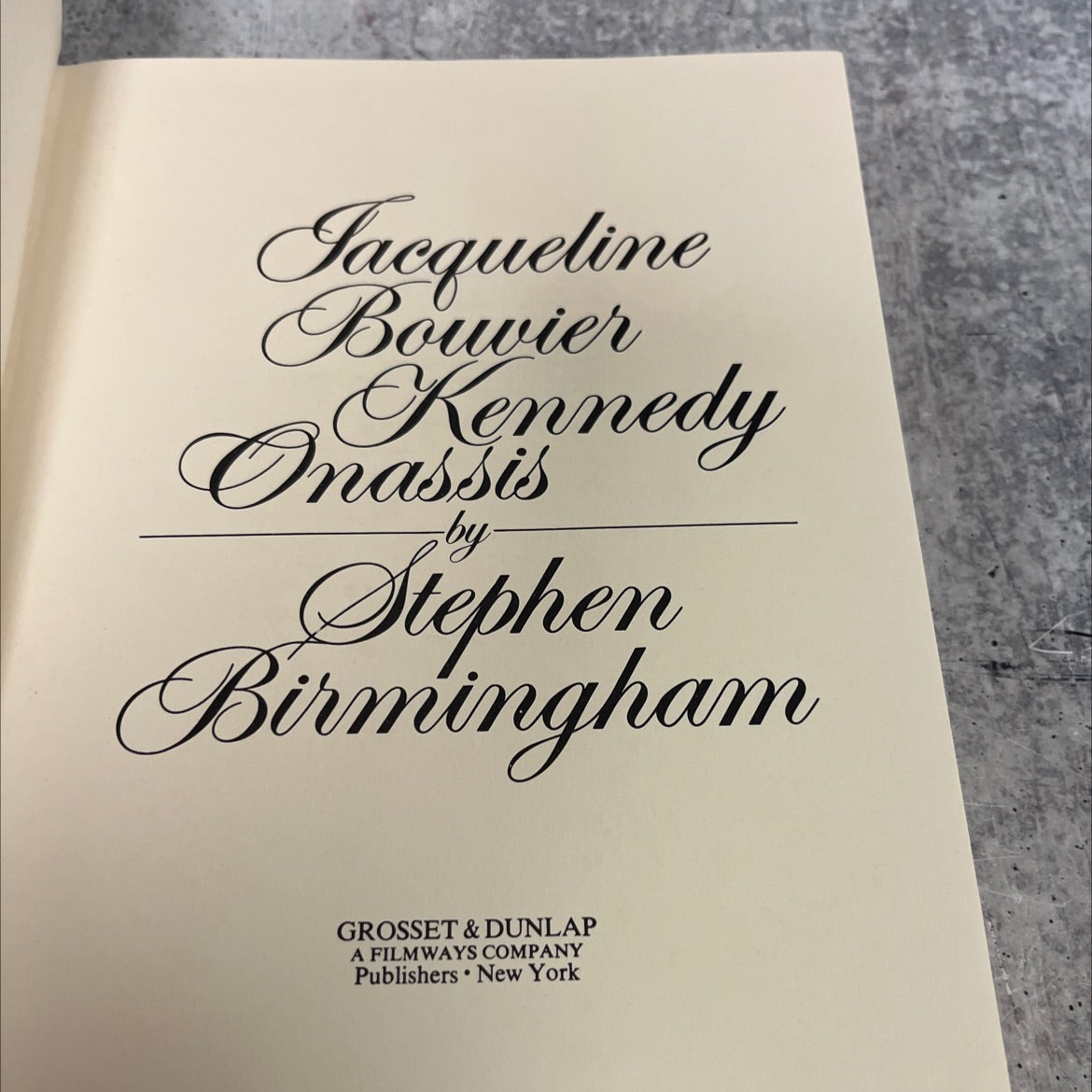 jacqueline bouvier on kennedy onassis book, by stephen birmingham, 1978 Hardcover image 2