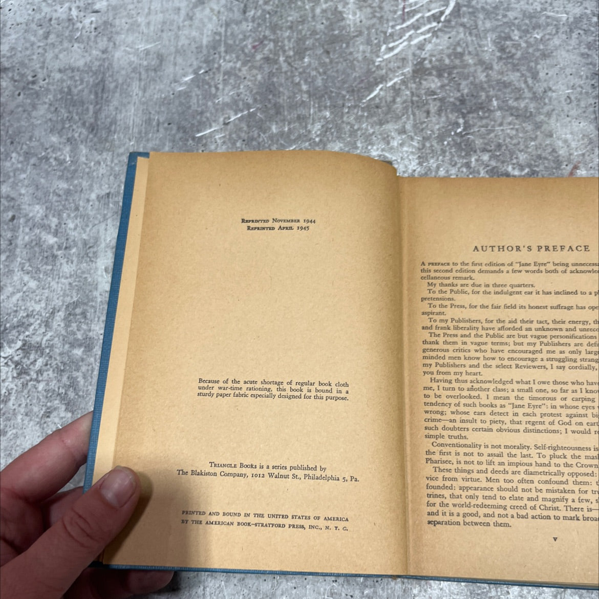 jane eyre book, by charlotte brontë, 1945 Hardcover image 3