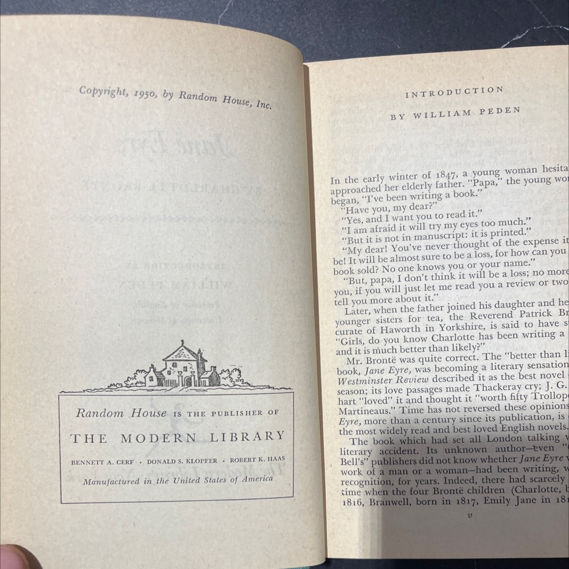 jane eyre book, by charlotte brontë, 1950 Hardcover image 3