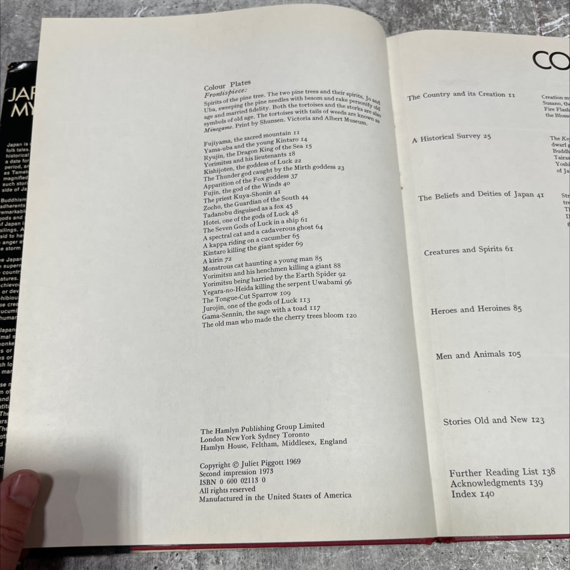 japanese mythology book, by juliet piggott, 1973 Hardcover image 3